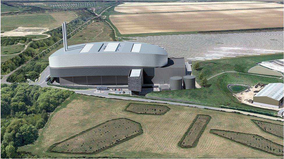 "Zinc and dark clad" Harewood incinerator design 1.11.19