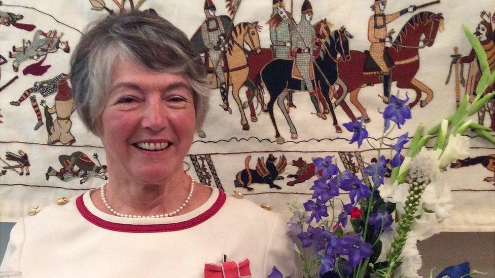 Kate Russell with the Alderney ending to the Bayeux Tapestry