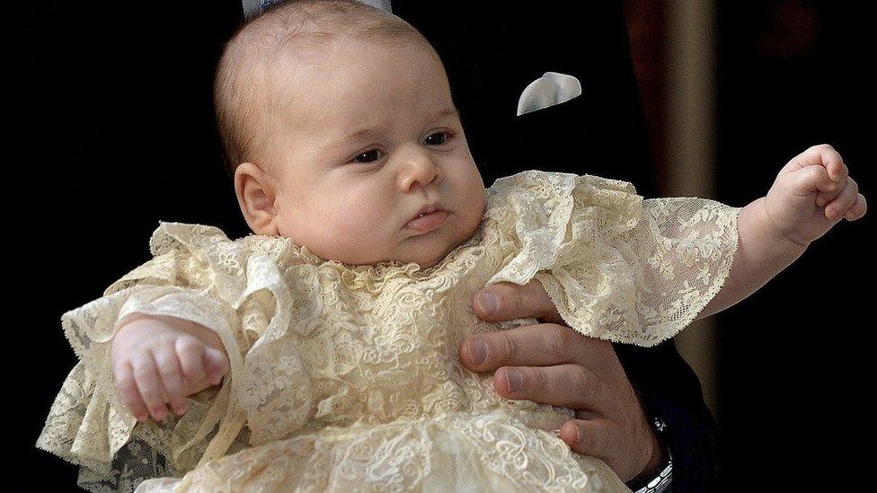 Prince George in a christening robe