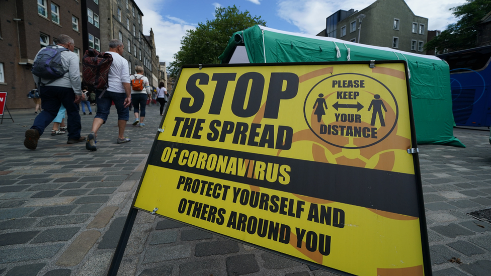 Covid sign, Edinburgh