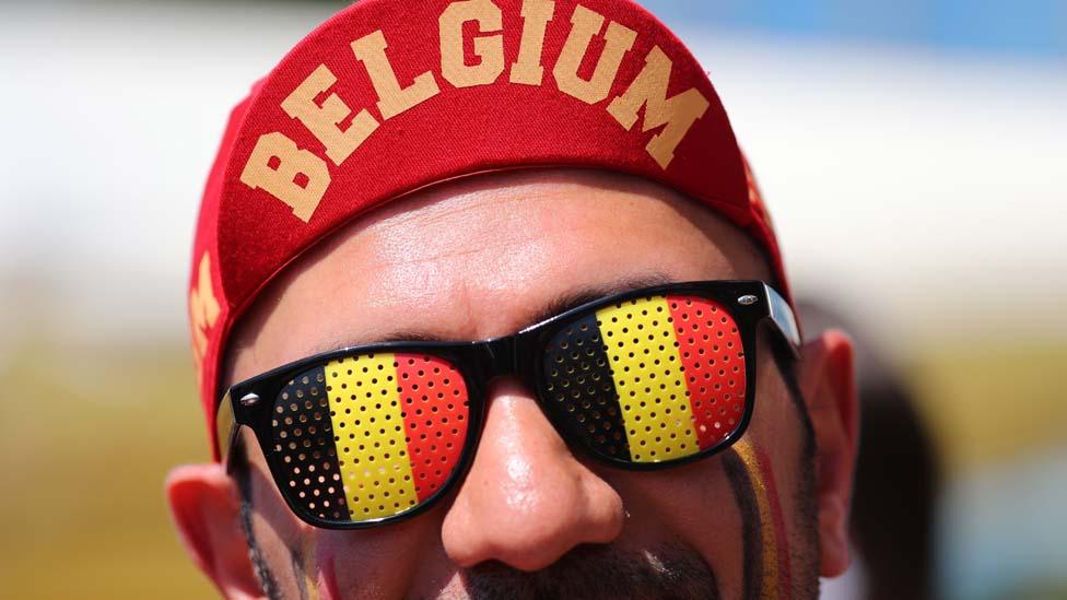 Belgian football fan with hat on