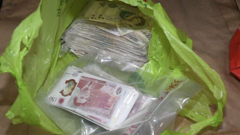 A bag of criminal cash