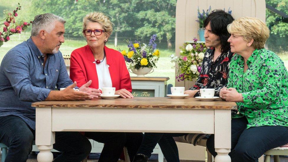 Paul Hollywood, Prue Leith, Noel Fielding and Sandi Toksvig