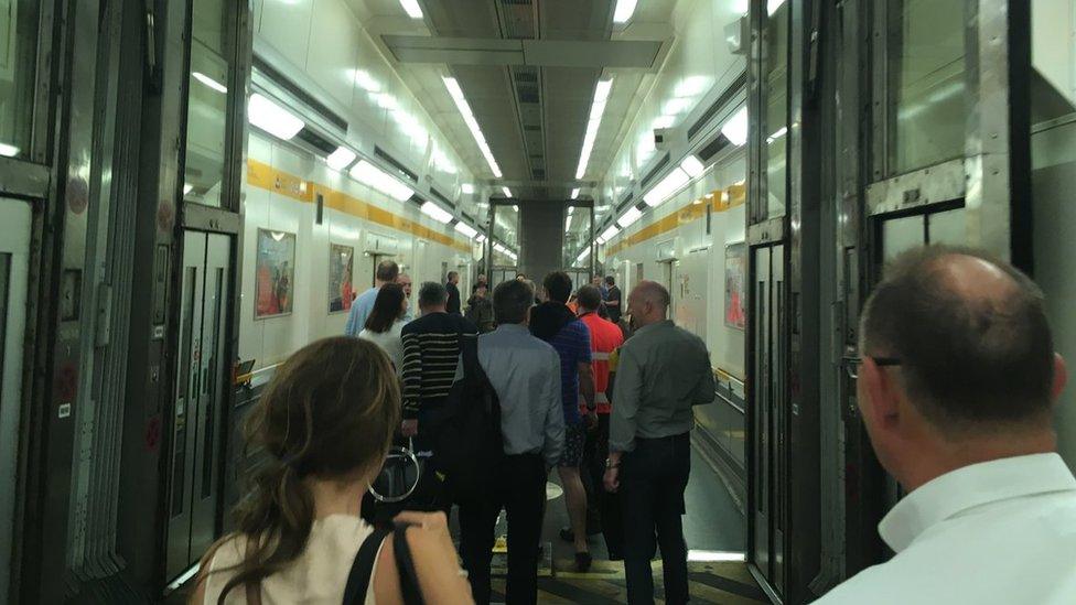 Passengers in the Channel Tunnel