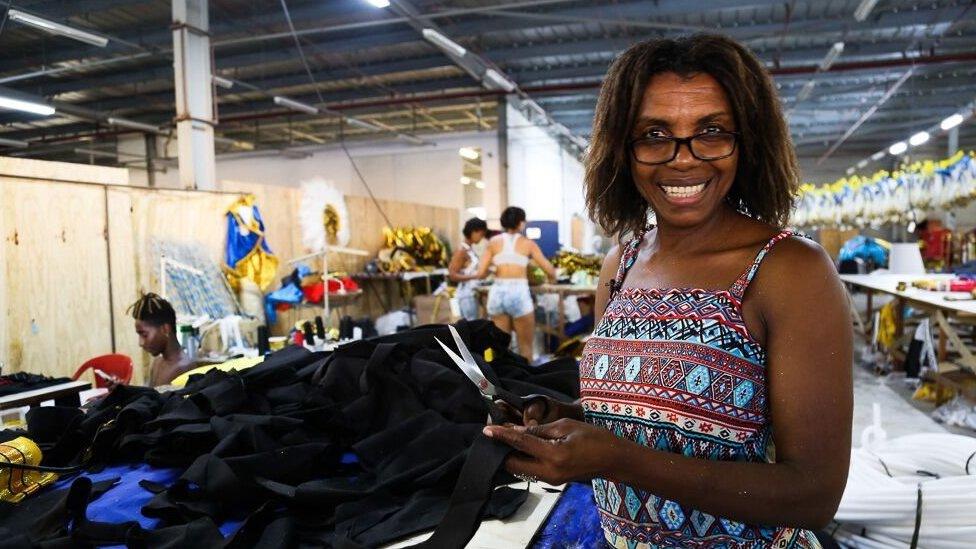 Flavia Jacob works in the samba school