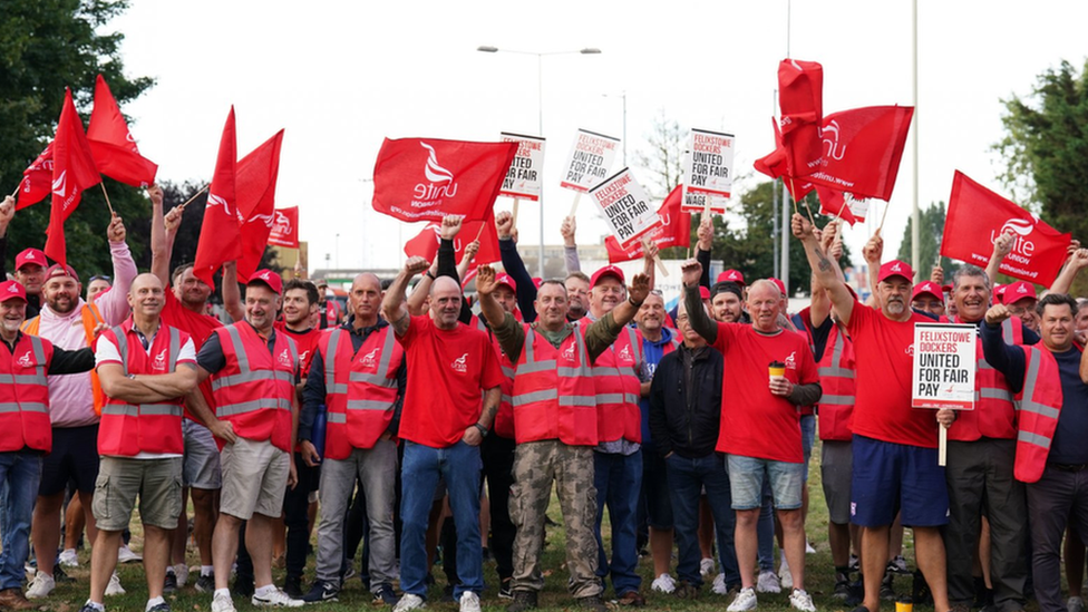 Picket line at Port of Felixstowe