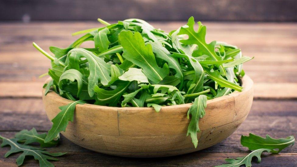 A bowl of arugula