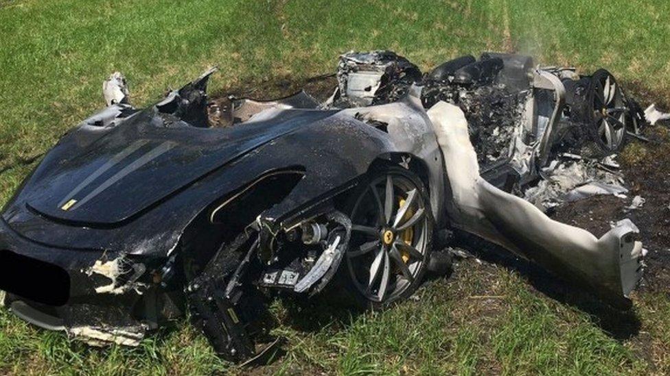 Crashed Ferrari