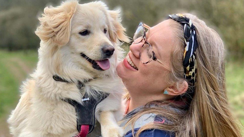 Ms Lowthrop and her dog Cookie