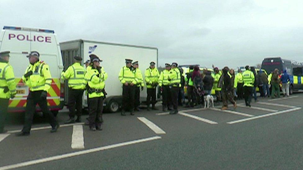 Police at Preston New Road