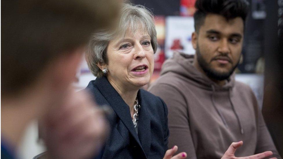 Theresa May at Dunraven School