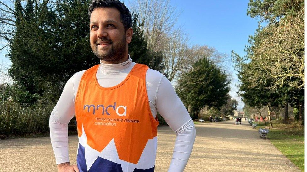 Emon Choudhury in MND running top