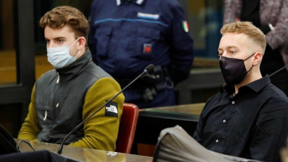 Finnegan Lee Elder and Gabriel Natale-Hjorth are pictured in court