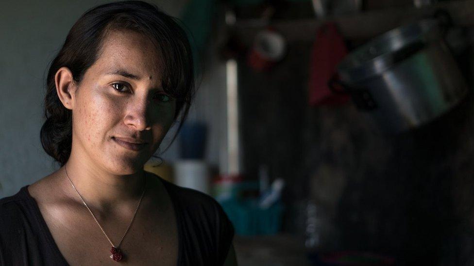 Nereidis Ascanio in the shack she lives in Cúcuta