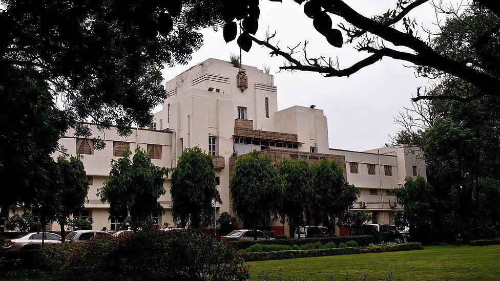 The National Human Rights Commission office is seen at the Faridkot House complex in New Delhi on July 29, 2013.