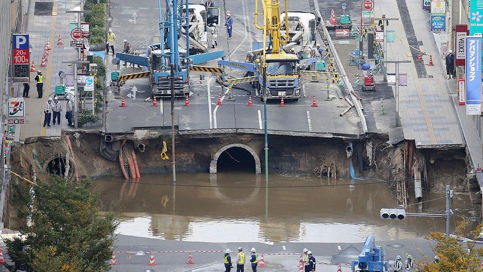 Sinkhole in Japan