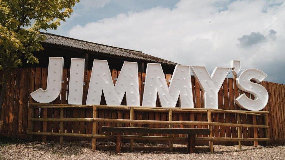 The Jimmy's sign at Jimmy's Farm