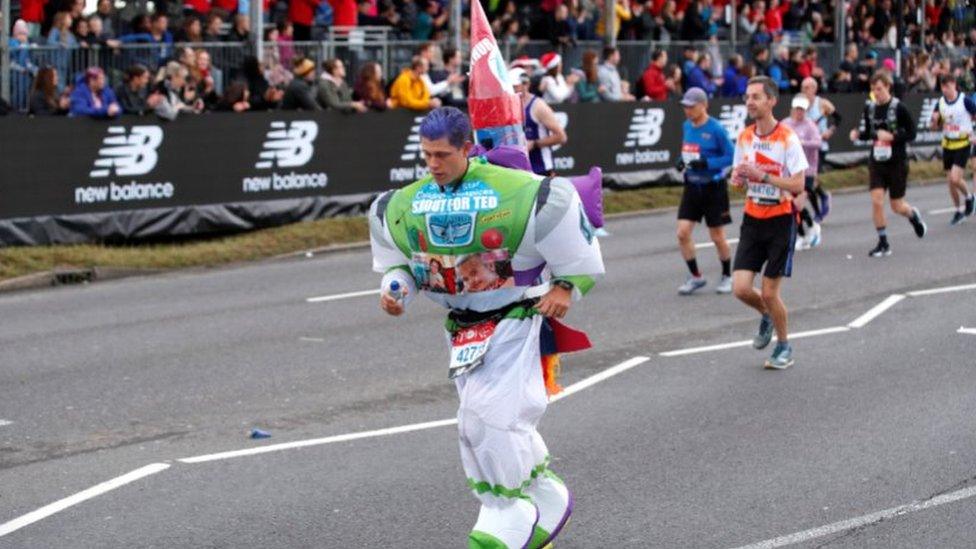 A runner in fancy dress