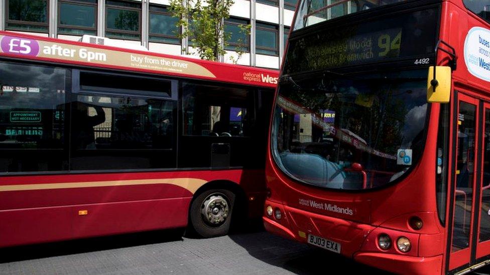 A National Express bus in Birmingham