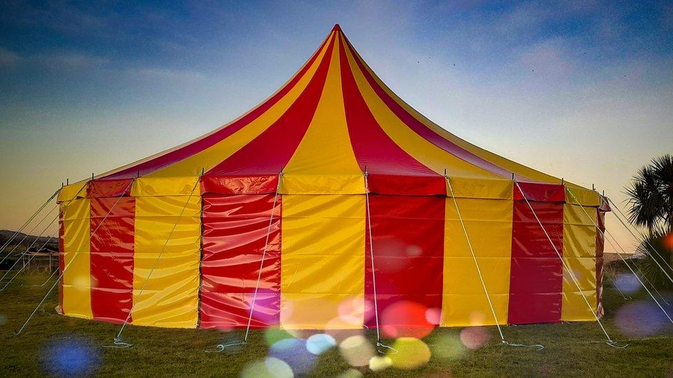 Big top tent in Noeleen's garden