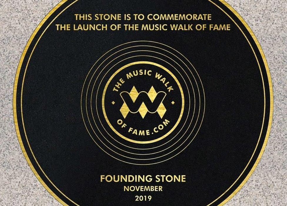 Founding stone for Music Walk of Fame