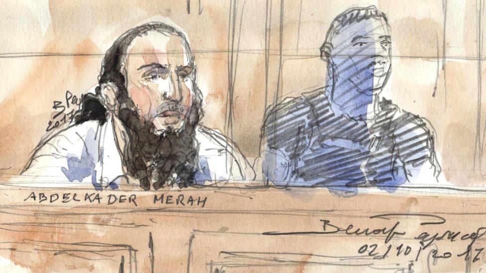 Abdelkader Merah - court sketch, 2 Oct 17