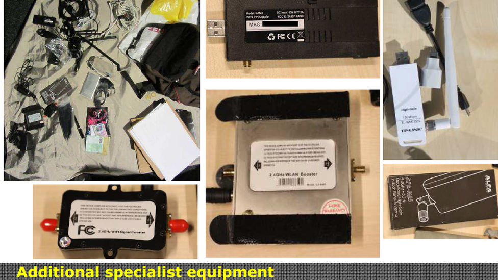 Pictures of specialist equipment detected