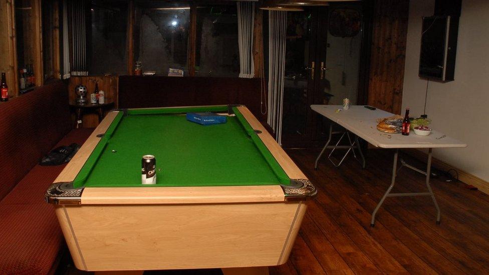 A pool table