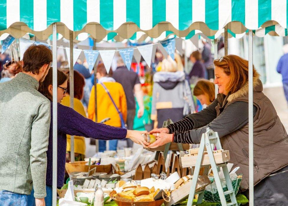 The first street market in Penzance