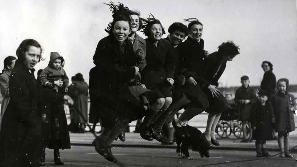 Girls skipping in Scarborough