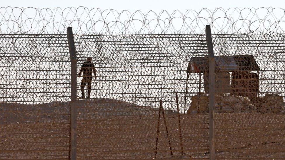 Border with Israel in the Negev Desert, south of Nitzana.