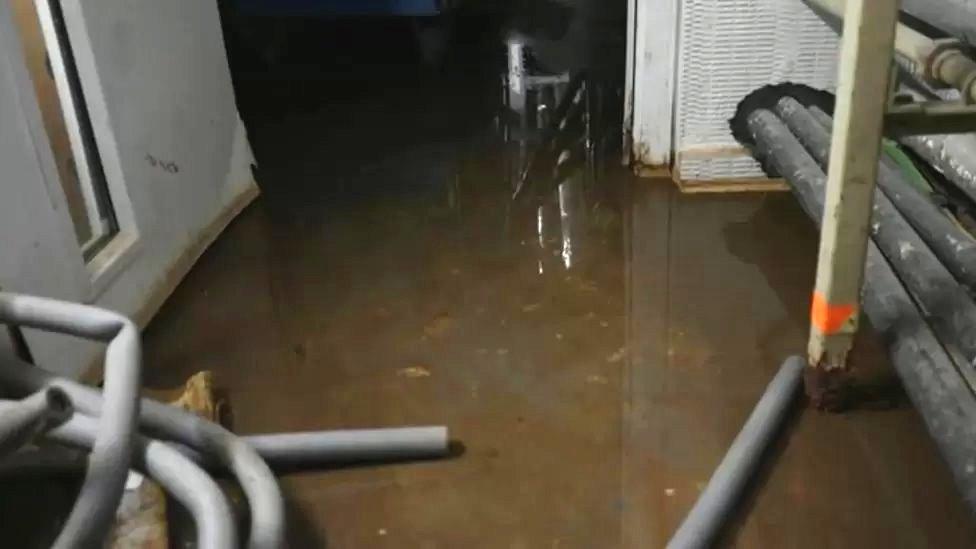 Basement of the Princess Alexandra Hospital flooding