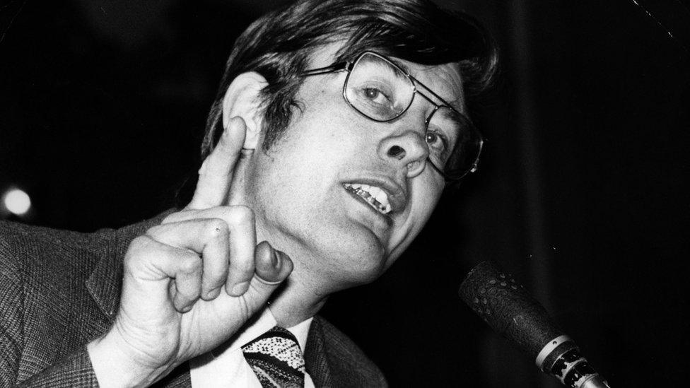 Michael Meacher, then a health and social security minister, addresses pensioners at a rally in the mid 1970s