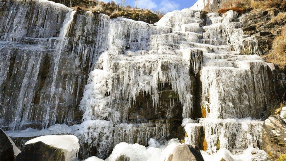 Frozen waterfall