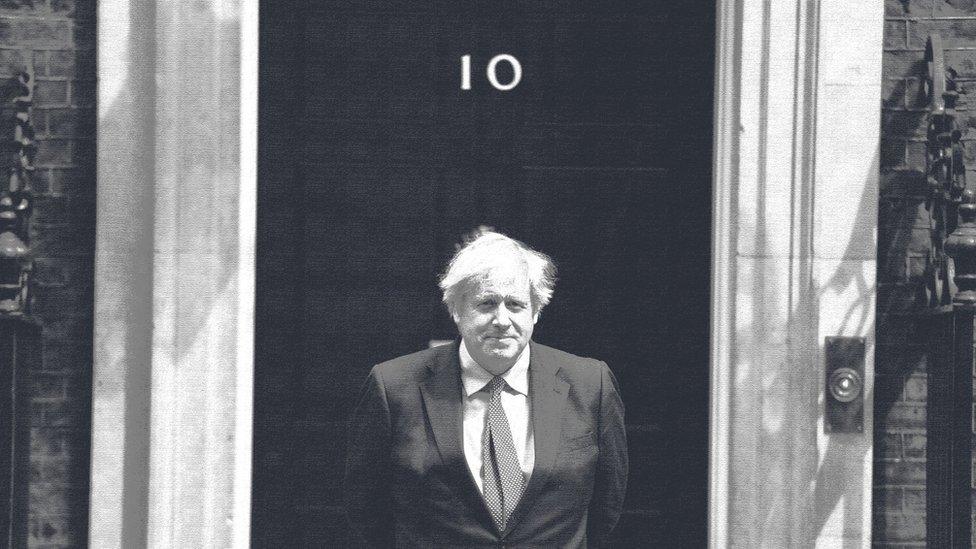 Boris Johnson outside No 10 Downing Street