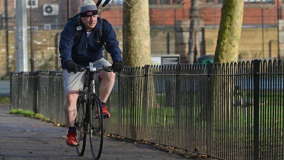 Boris Johnson cycling in 2013