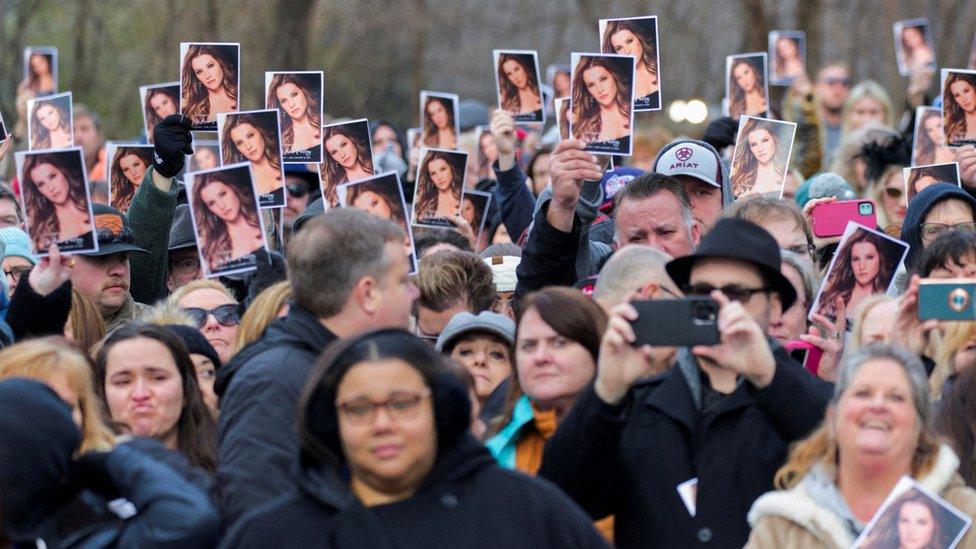 Fans gathered for the public memorial