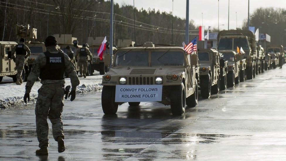 Welcoming ceremony in Olszyna, Poland, 12 Jan