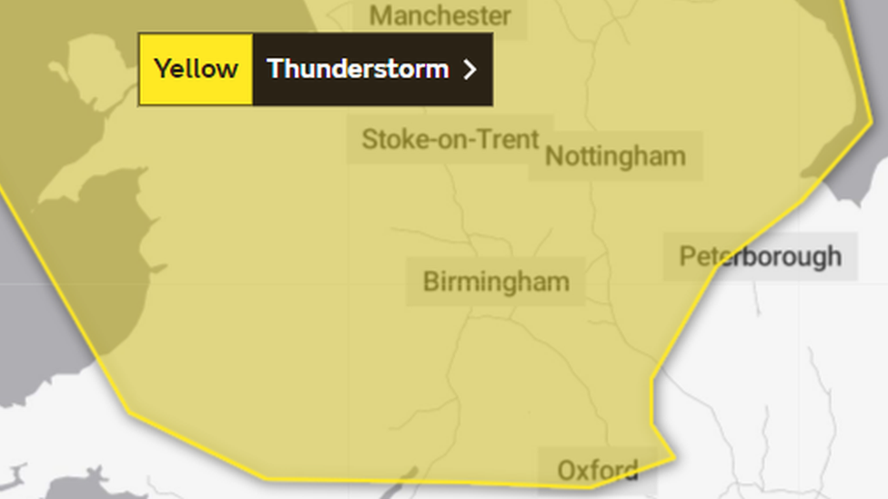 Met Office warning map