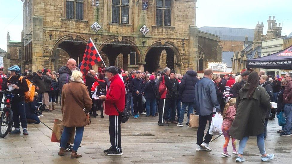 Peterborough Panthers rally at the Guildhall