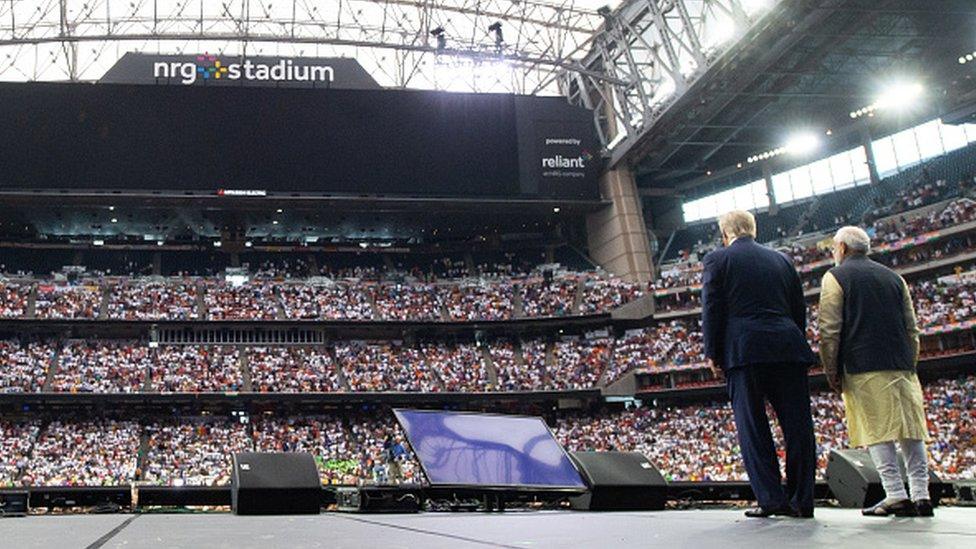 US President Donald Trump and Indian Prime Minister Narendra Modi attend "Howdy, Modi!" at NRG Stadium in Houston, Texas, September 22, 2019