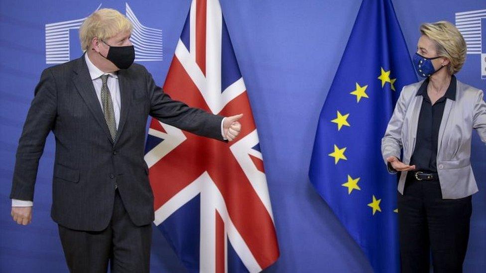 Boris Johnson and Ursula von der Leyen