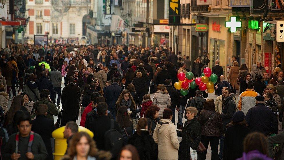 Shoppers in Madrid