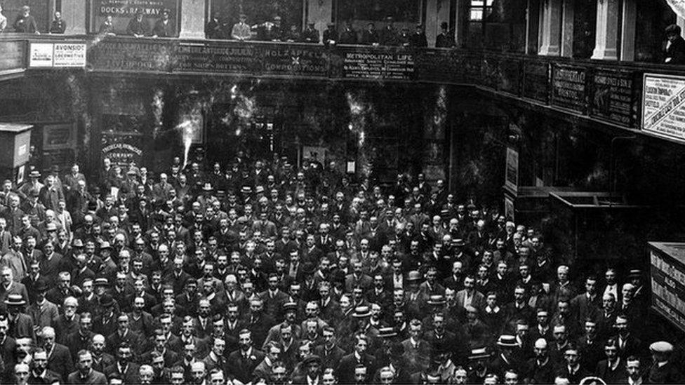 The trading floor of the Coal Exchange