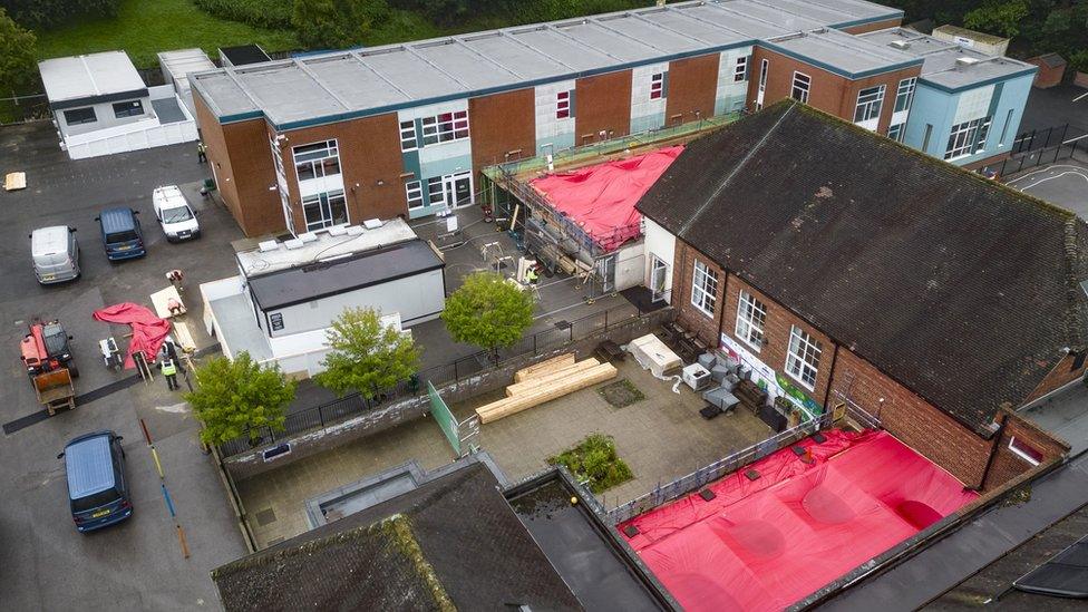 Abbey Lane Primary where Raac is being removed