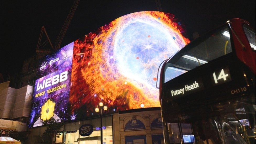 Nasa images displayed at London's Piccadilly Circus