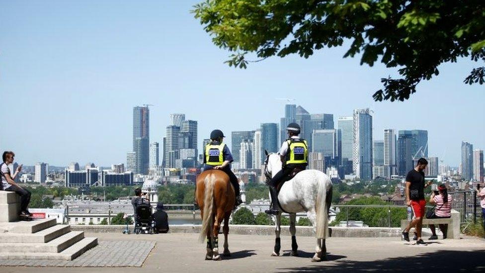 Police in London on 28 May