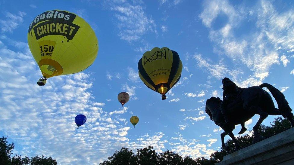 Hot air balloons in the sky