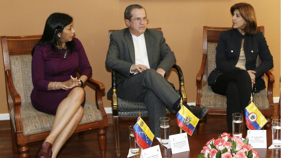 Delcy Rodriguez (left), Ricardo Patino and Maria Angela Holguin - 12 September 2015