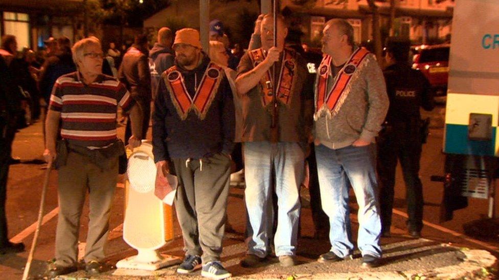 A loyalist protest parade was held on Twaddell Avenue